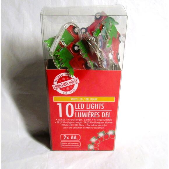 Christmas House LED String Lights Red Truck with Holly 10 Count 3 Ft DIY Crafts - Picture 2 of 5